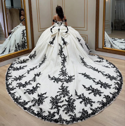 Ball Gown Quinceanera Dresses Tulle Lace Appliques Sweet 16 Prom Gowns HE507