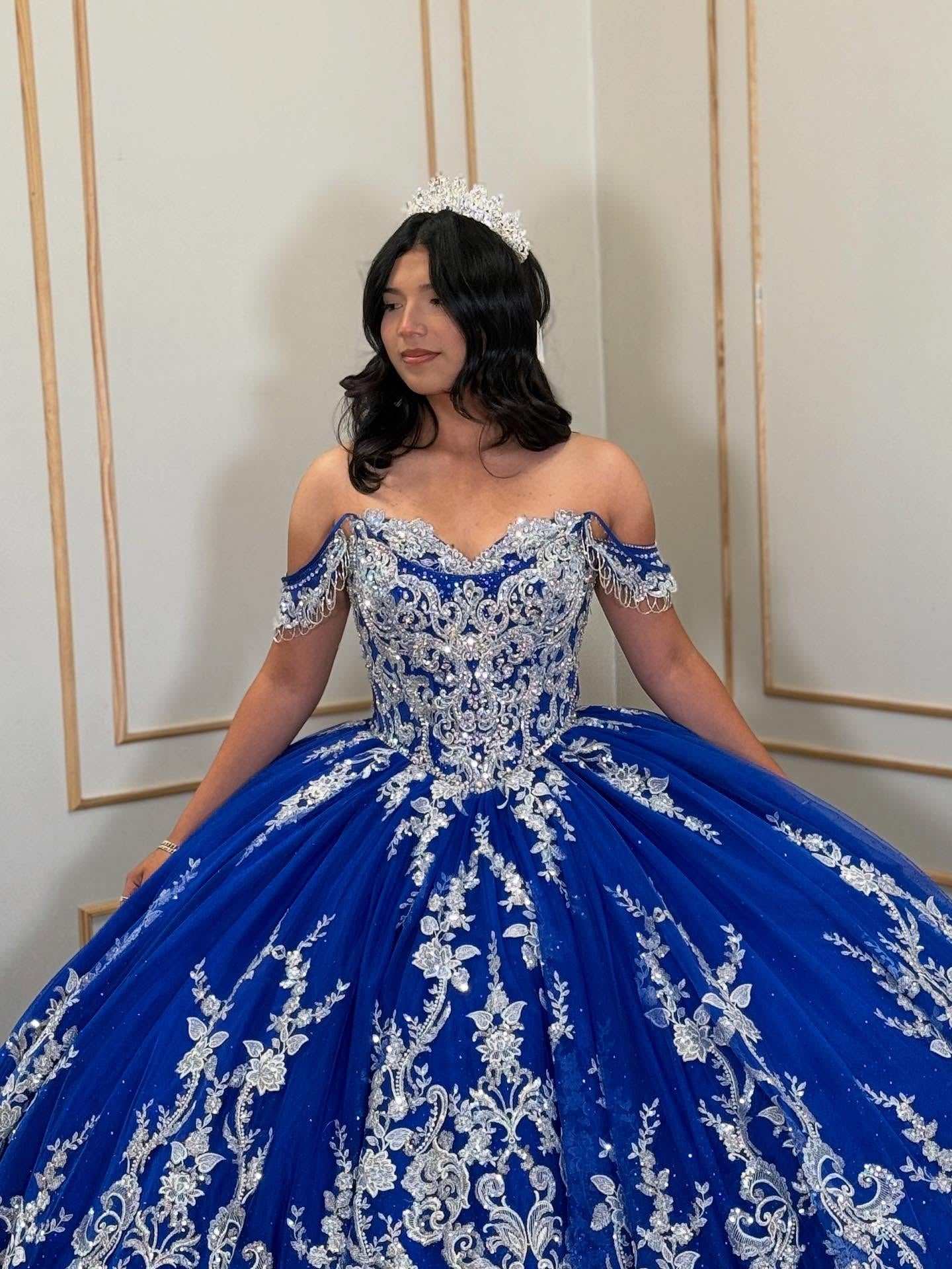 Vestidos de quinceañera con hombros descubiertos, tul princesa, apliques, vestidos de quinceañera HE530