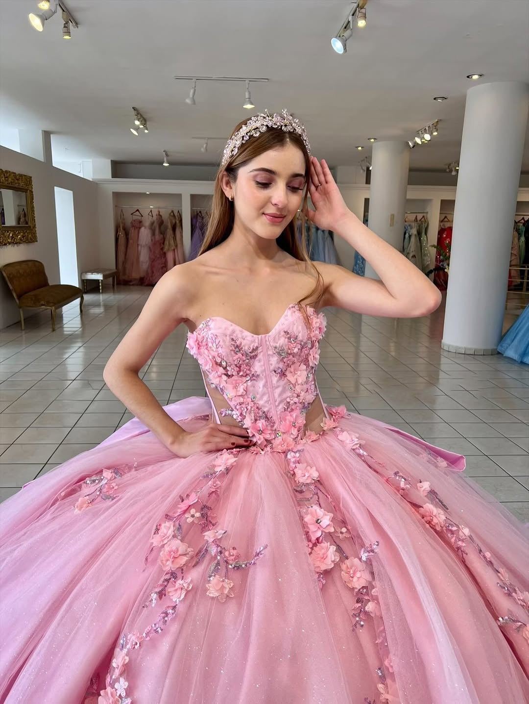 Vestidos de quinceañera con hombros descubiertos, tul princesa, apliques, vestidos de quinceañera HE530