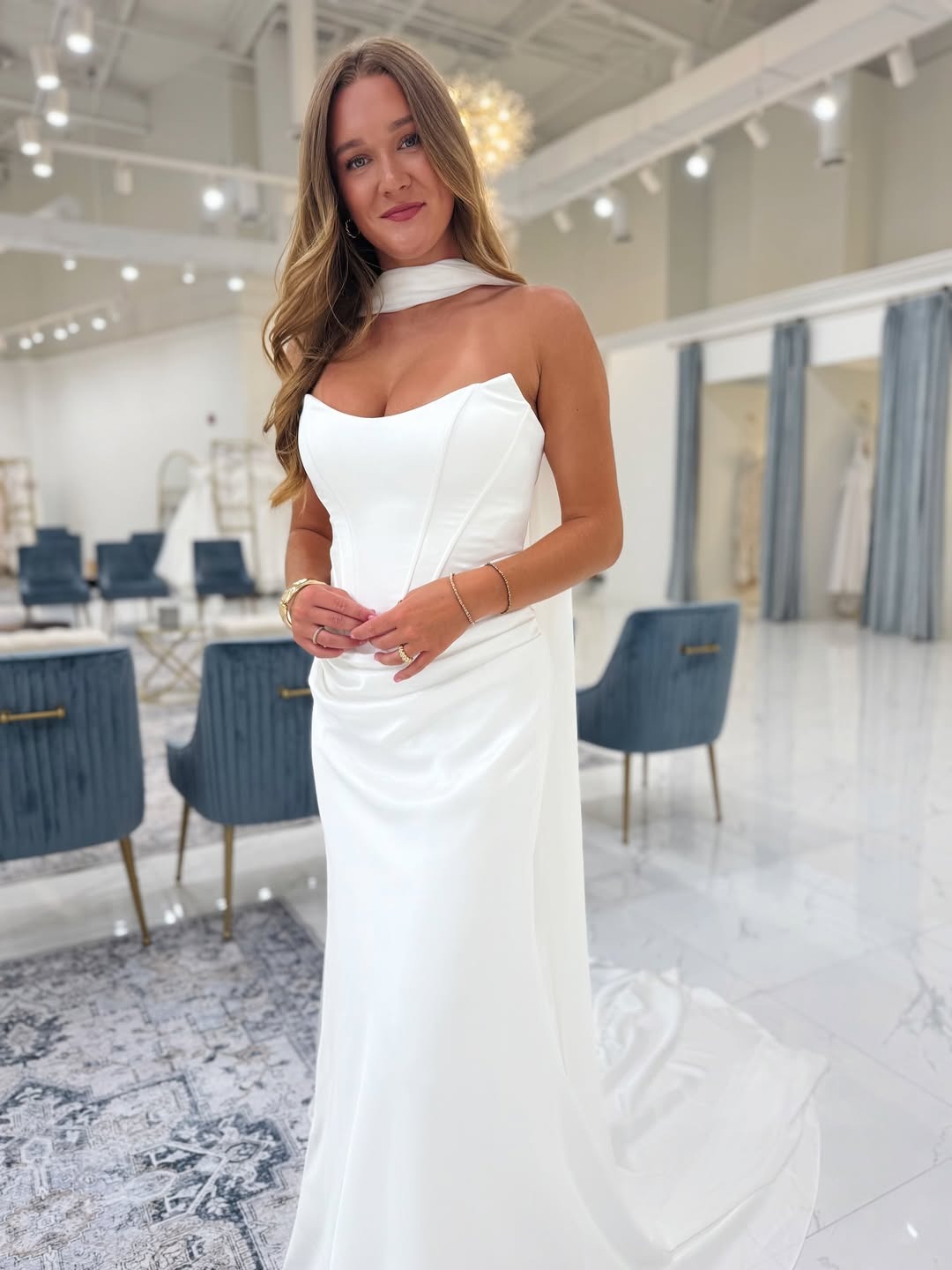 Mermaid Satin Corset Simple White Wedding Dresses Sweetheart Bridal Dresses HE795