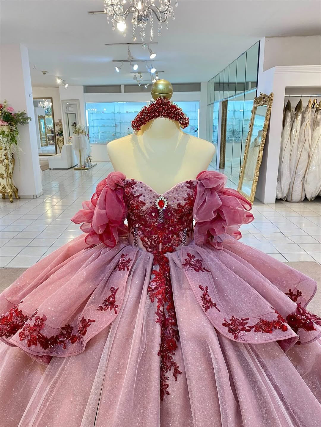 Vestidos de quinceañera con hombros descubiertos, tul princesa, apliques, vestidos de quinceañera HE530
