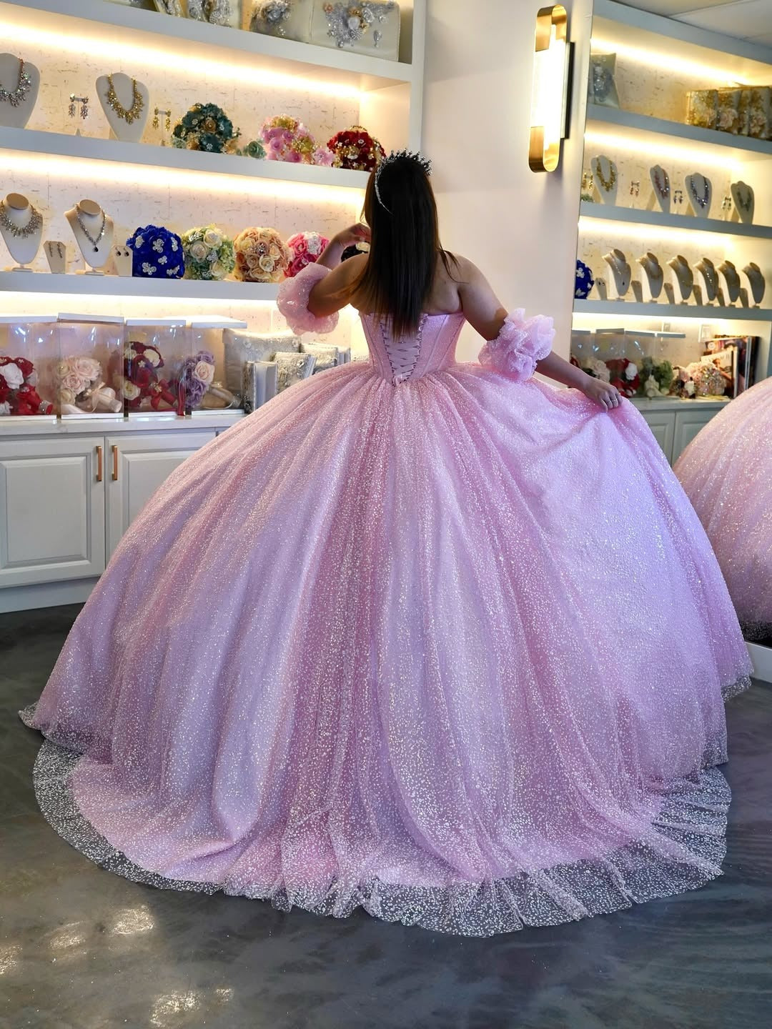 Hermoso vestido de quinceañera con escote corazón y corte en forma de corazón, vestido de fiesta HE528