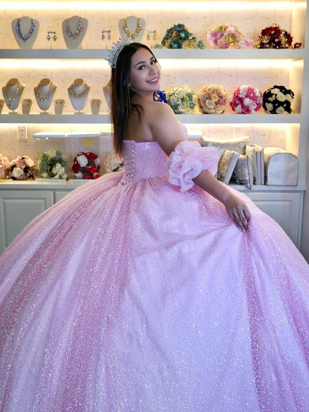 Hermoso vestido de quinceañera con escote corazón y corte en forma de corazón, vestido de fiesta HE528