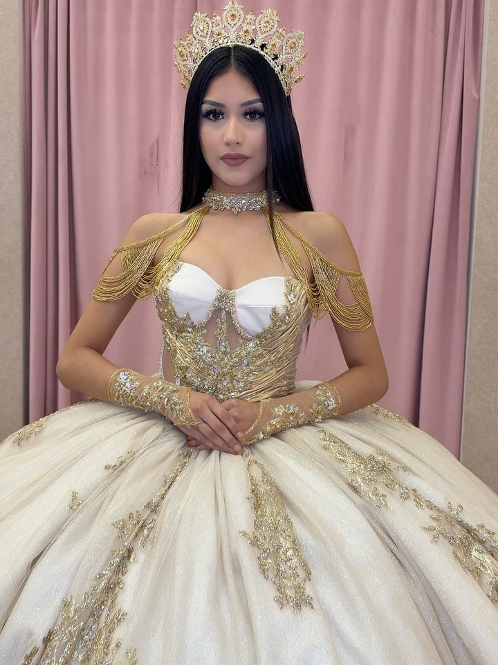 Vestidos de quinceañera con hombros descubiertos, tul princesa, apliques, vestidos de quinceañera HE530