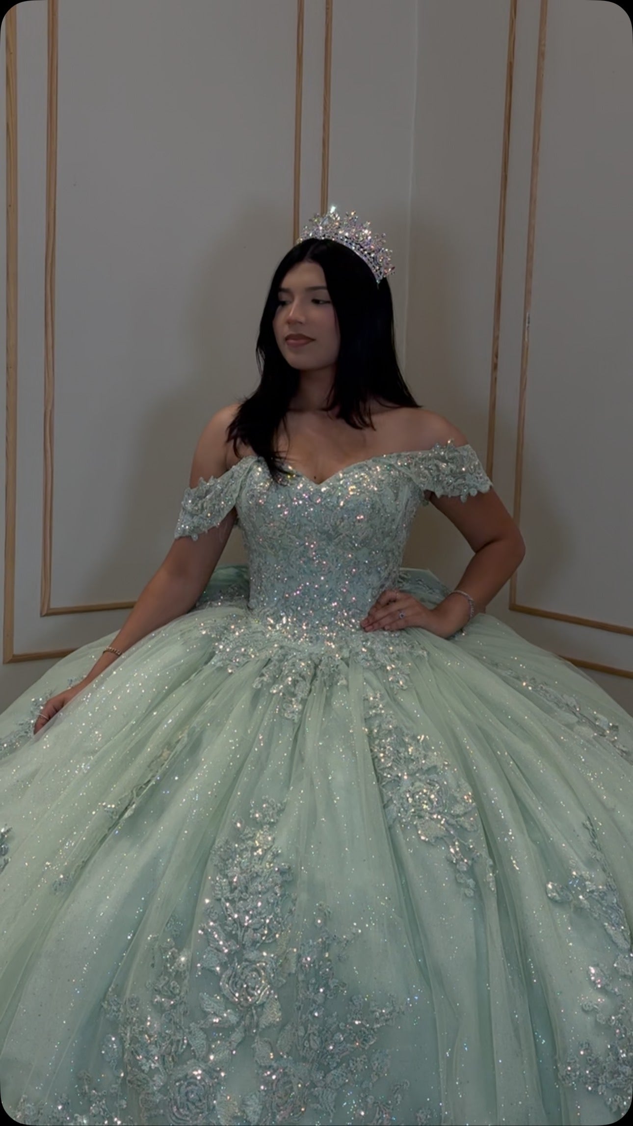 Vestidos de quinceañera con hombros descubiertos, tul princesa, apliques, vestidos de quinceañera HE530