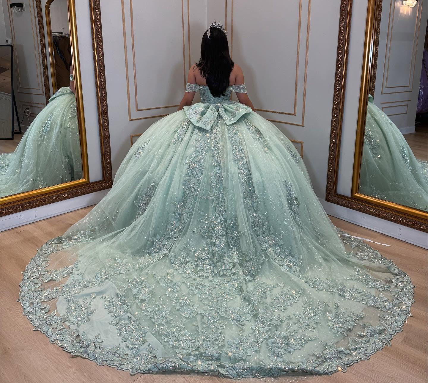 Vestidos de quinceañera con hombros descubiertos, tul princesa, apliques, vestidos de quinceañera HE530