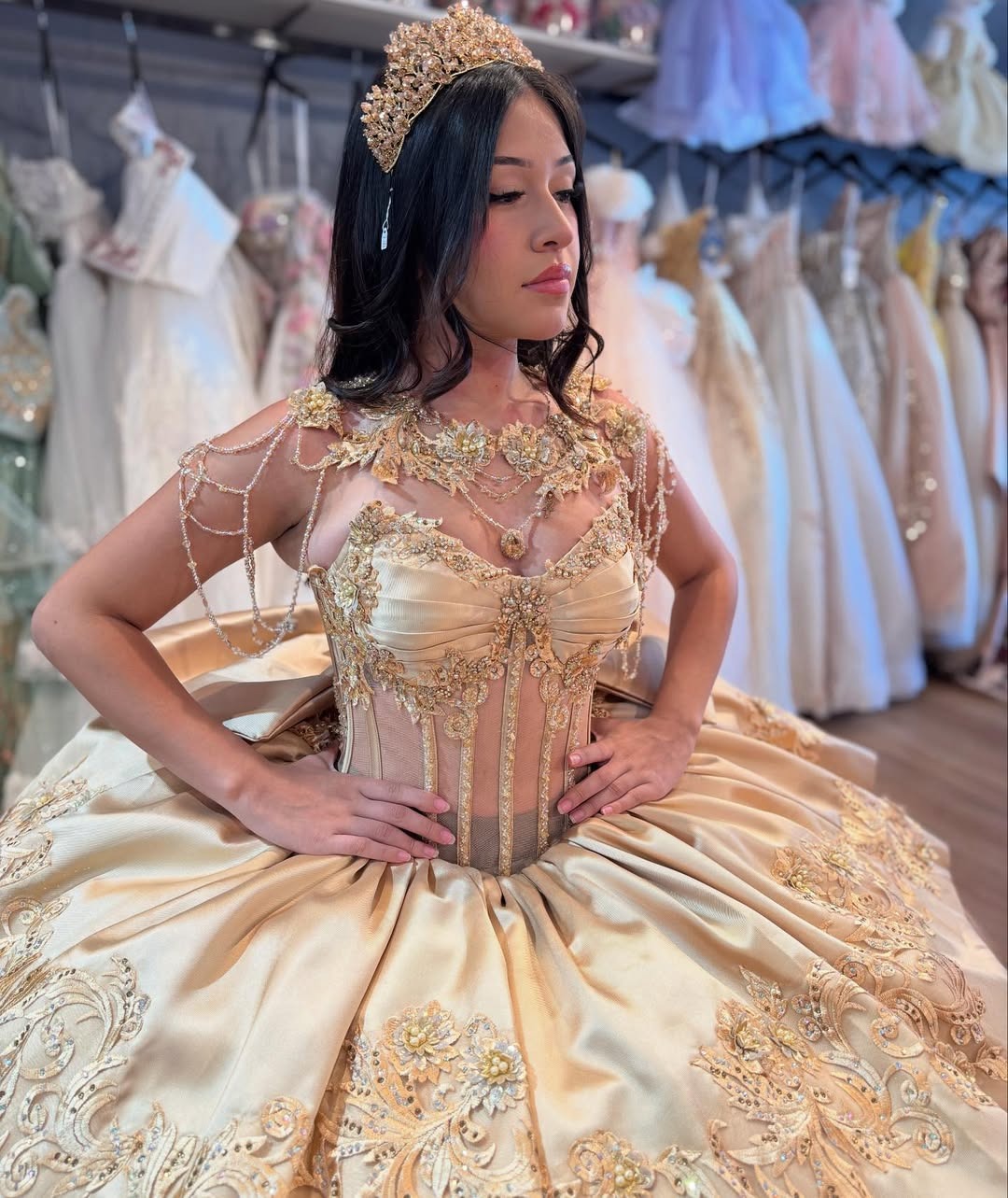 Vestidos de quinceañera con hombros descubiertos, tul princesa, apliques, vestidos de quinceañera HE530