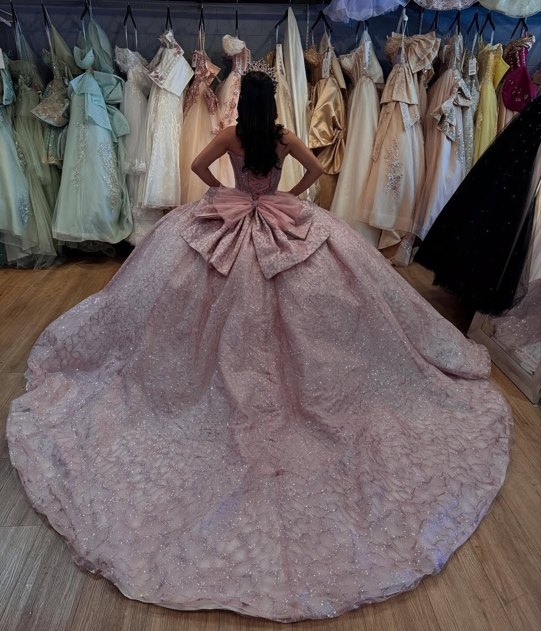 Sweetheart Ball Gown Princess Sequin Beaded Glittery Quinceanera Dresses HE770