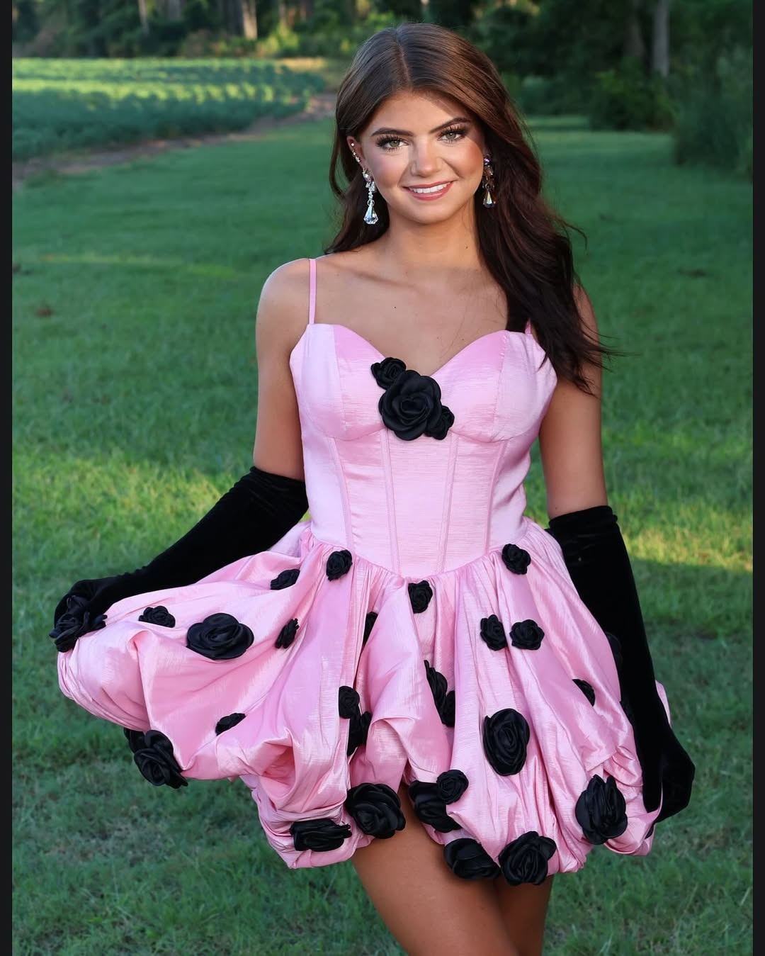A Line Sweetheart Pink 3D Flowers Homecoming Dresses Short for Juniors HE786
