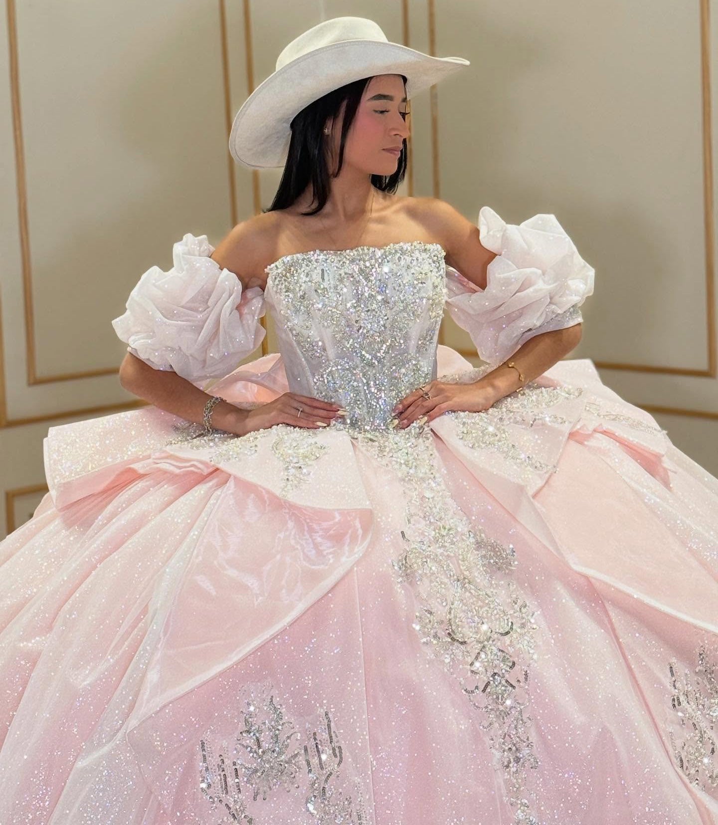 Vestidos de quinceañera con hombros descubiertos, tul princesa, apliques, vestidos de quinceañera HE530