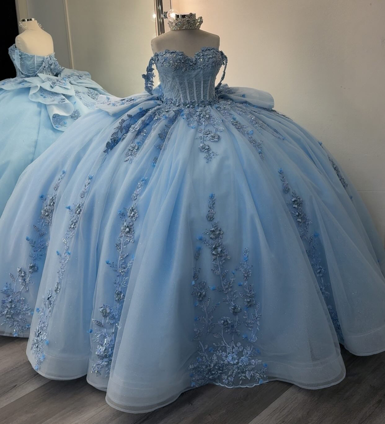 Ball Gown Tulle Lace Beaded Sweet 15 16 Quinceanera Dresses for Birthday Party HE931