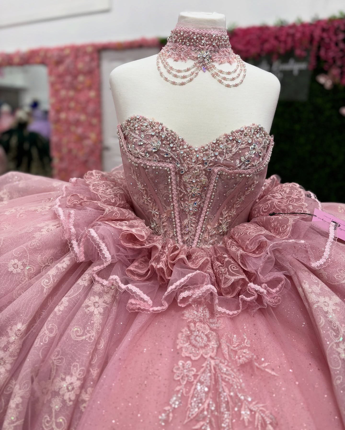 Sweetheart Gorgeous Corset Tulle Lace Beaded Quinceanera Dresses for Sweet 16 HE945