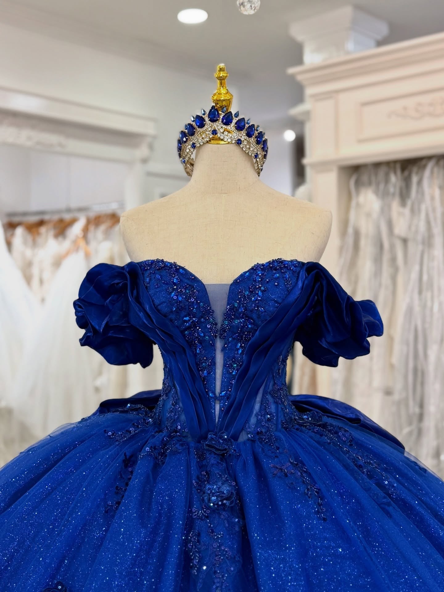 Glittery Tulle Appliqued Corset Princess Quinceanera Dresses for Sweet 16 HE969