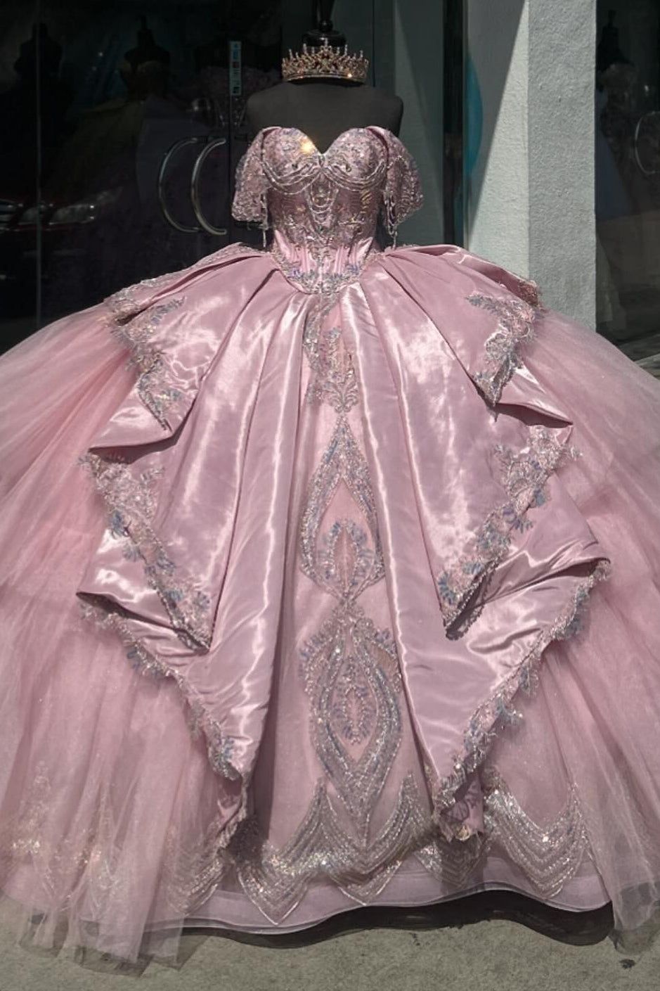 Vestidos de quinceañera con hombros descubiertos, tul con cuentas, vestidos de fiesta de graduación HE433