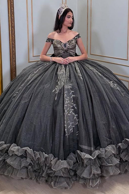 Vestidos de quinceañera con encaje y cuentas, vestidos de fiesta para dulces 16, HE509