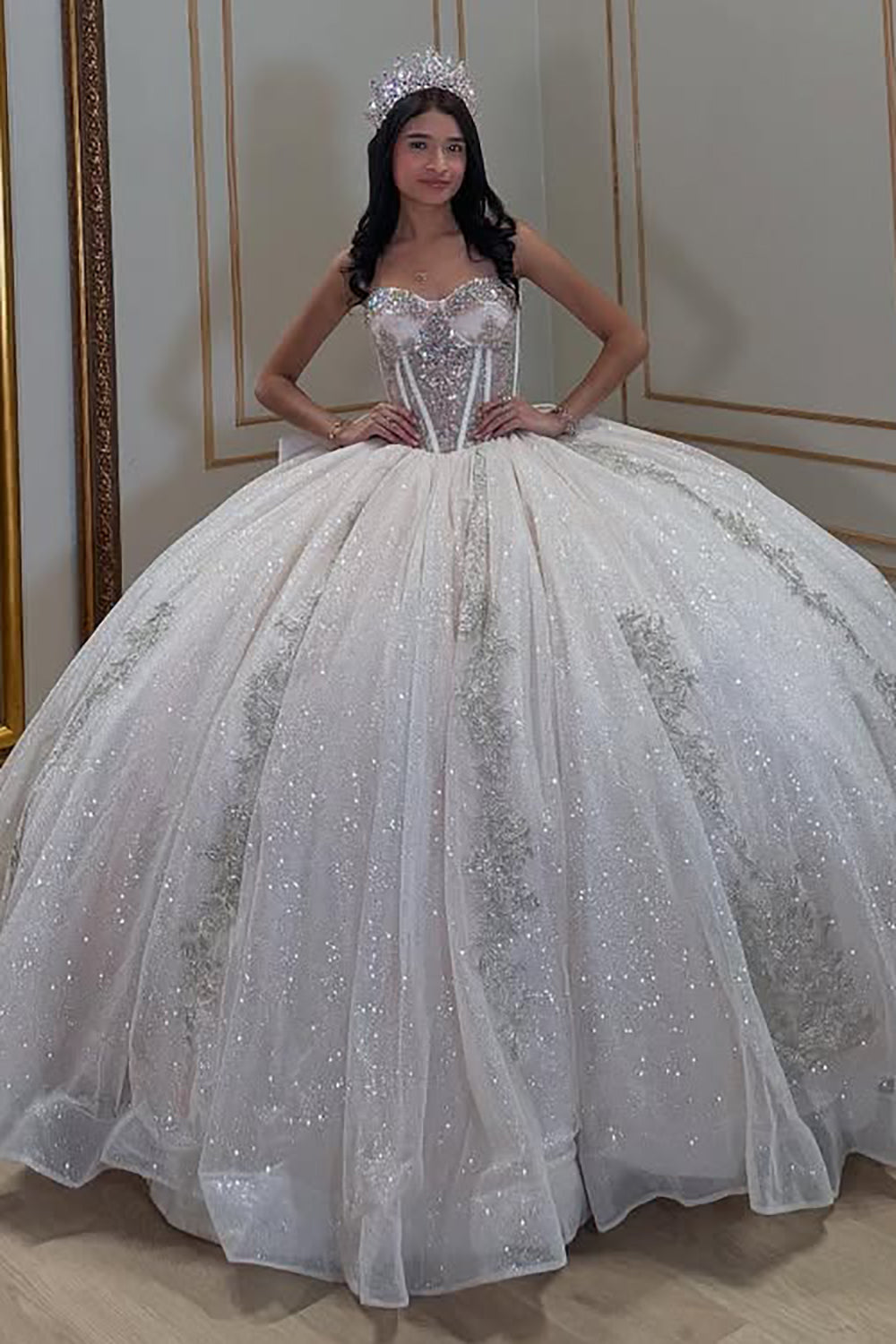 Vestidos de quinceañera con hombros descubiertos, tul princesa, apliques, vestidos de quinceañera HE530