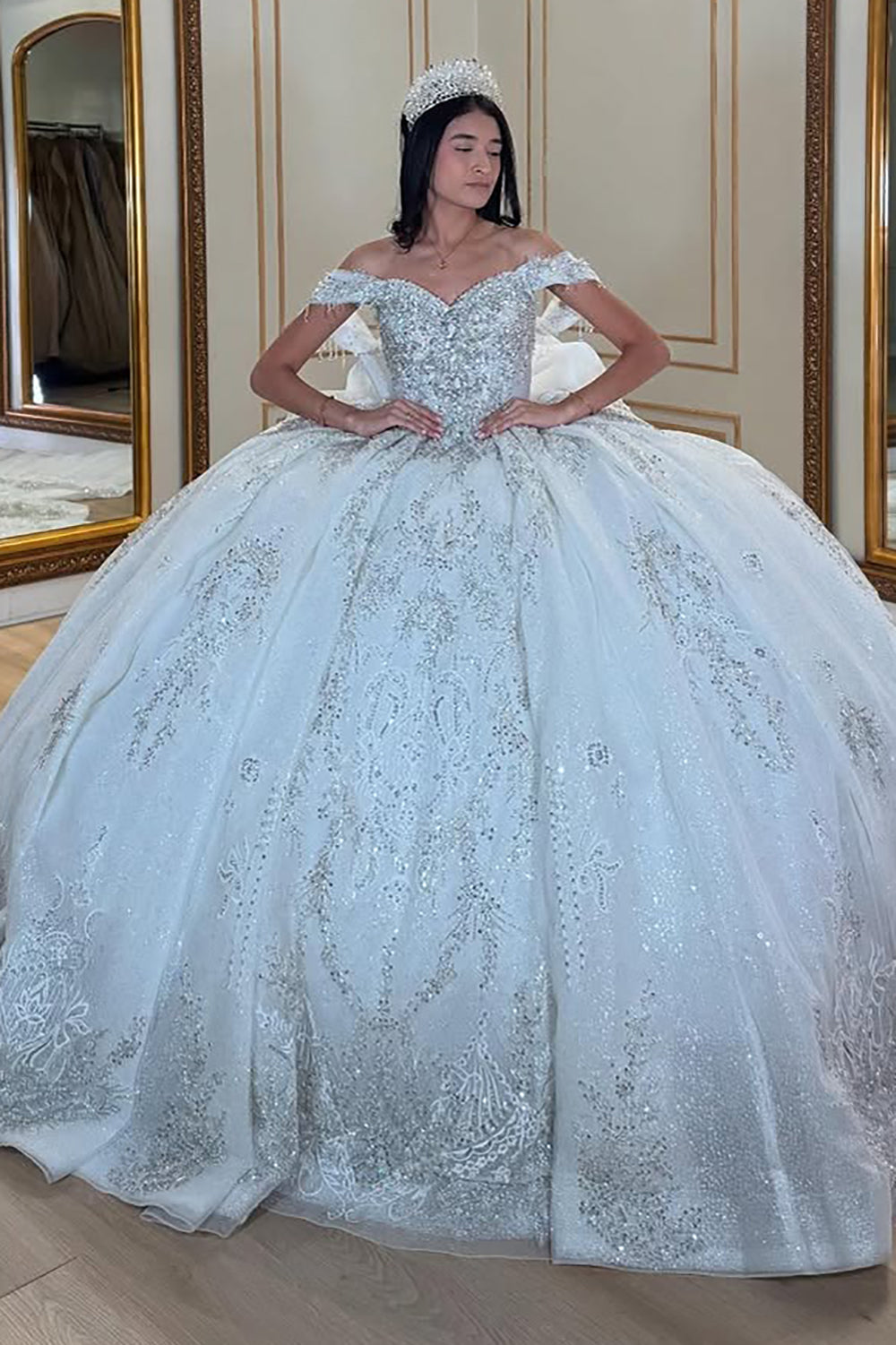 Vestidos de quinceañera con hombros descubiertos, tul princesa, apliques, vestidos de quinceañera HE530