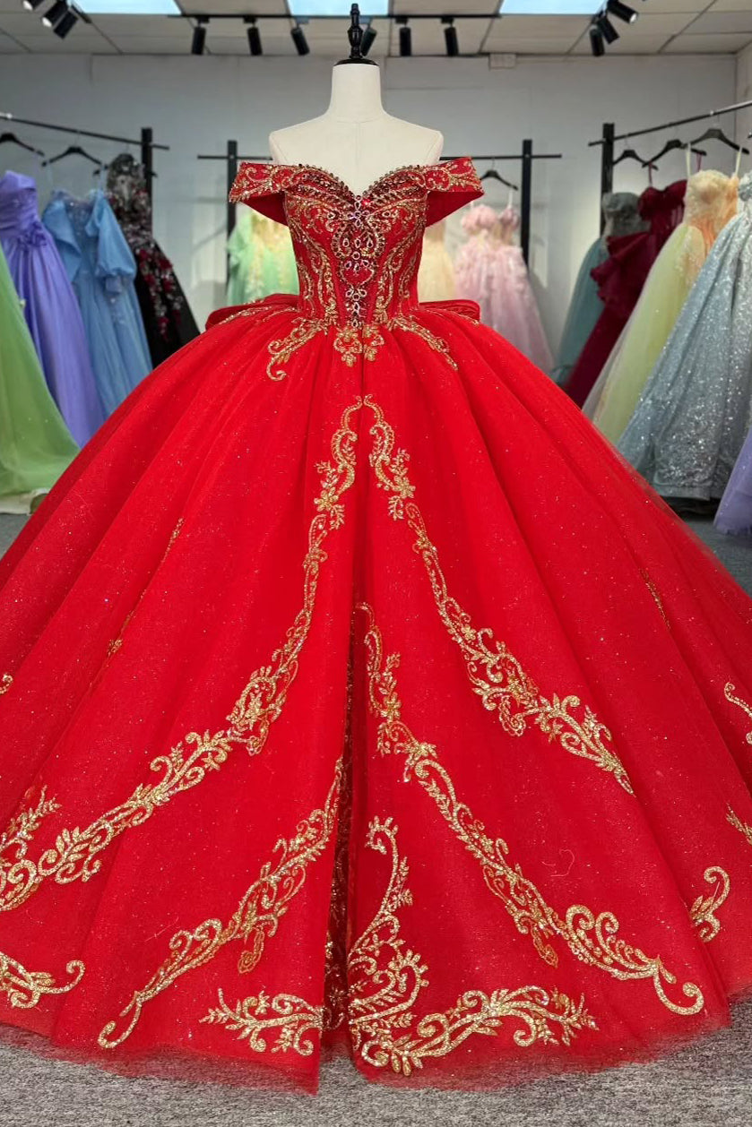 HE276 - Hermosos vestidos de quinceañera de princesa, vestido de baile de tul con apliques de encaje, vestidos de fiesta de cumpleaños rojos para dulces 16.