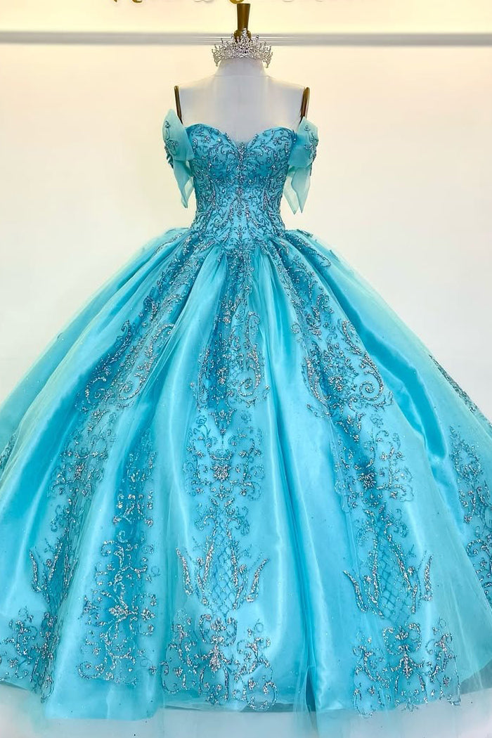 HE240-Precioso vestido de princesa para quinceañera, de tul, con encaje y cuentas, para fiesta de cumpleaños y graduación de 16 años
