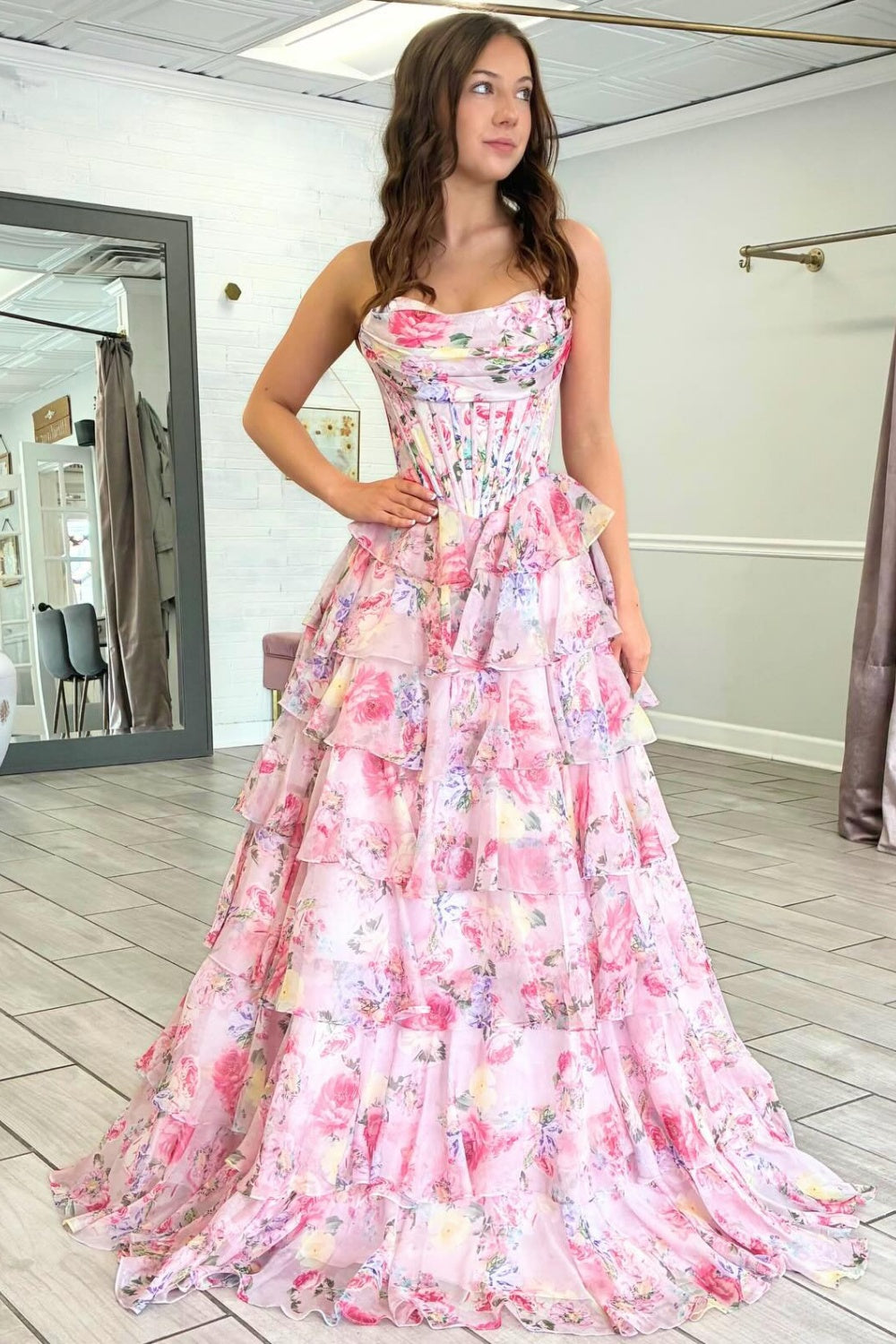 chiffon floral prom dress Women's Sweetheart Corset Print Long Dresses with – Hebebridal Bridal gown Size:Small (US 0-4) MaterialText: 70% Rayon; 30 % Polyester Bloch R2921 Ladies Belle Sleeveless Shown Color