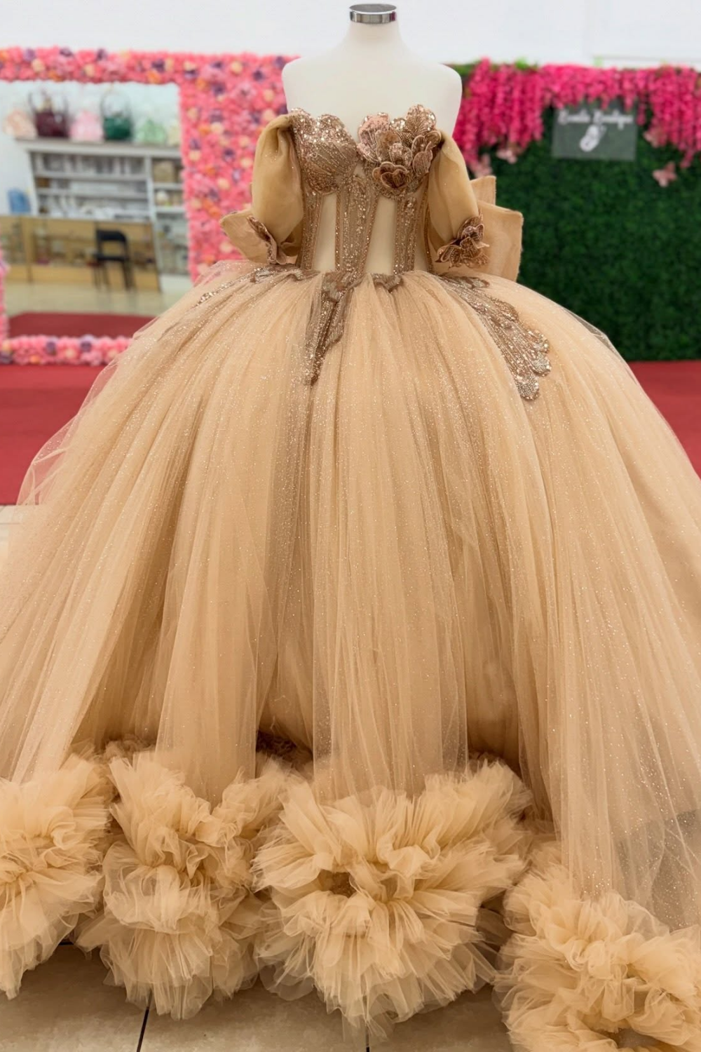 champagne pink quince dress Glittery Tulle Lace Appliqued Quinceanera Dresses Sweet 16 P Best Men's Dress Boots Find Quality Products Recycled + Vintage Clothing Size:26 ( for 30-31 Inch waist )