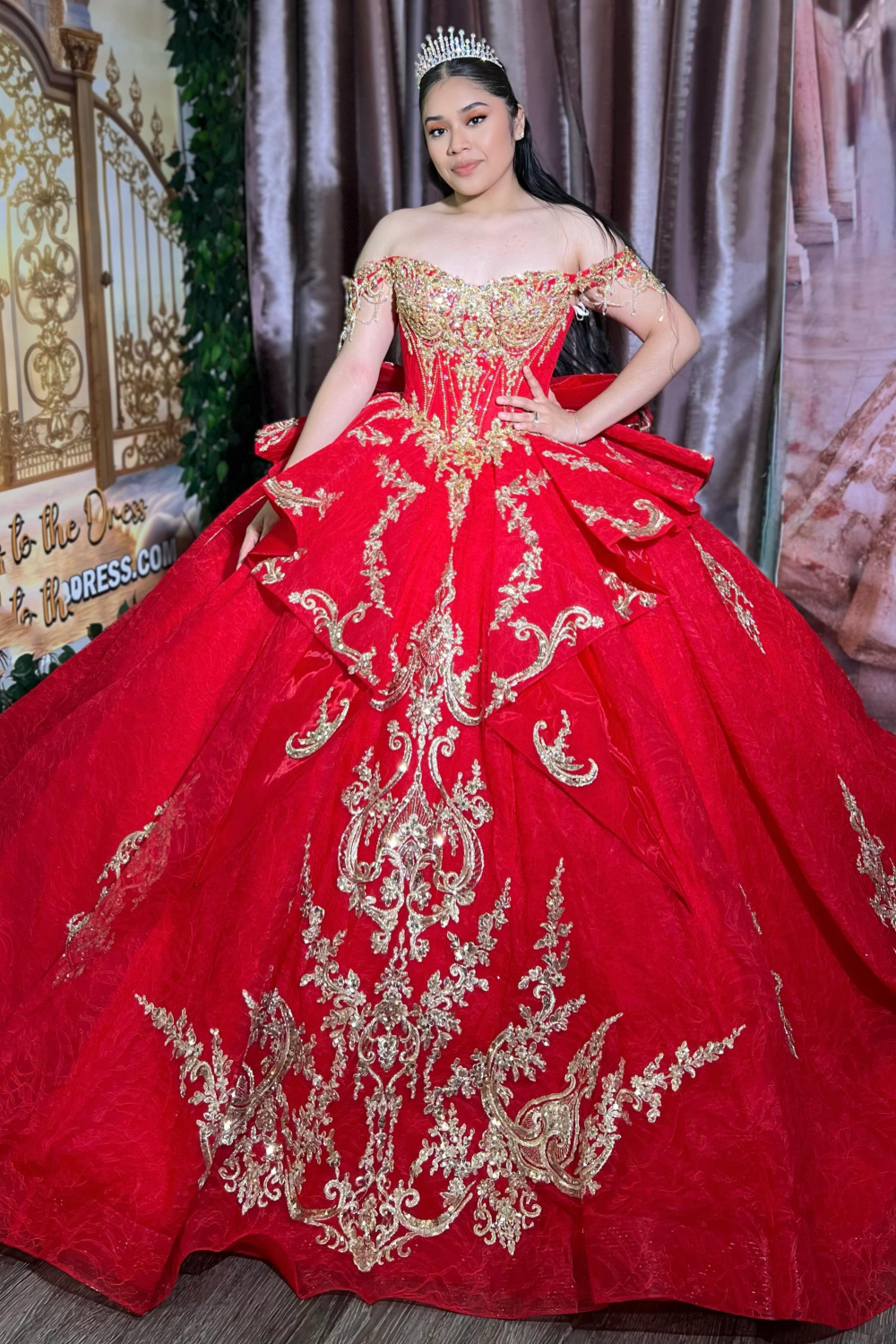 red sweet 16 dresses Off Shoulder Lace Appliqued Quinceanera Celebrati Cup Size:D Marina Embellished Jacquard Mini 30W Occasion 1.2 inch projection