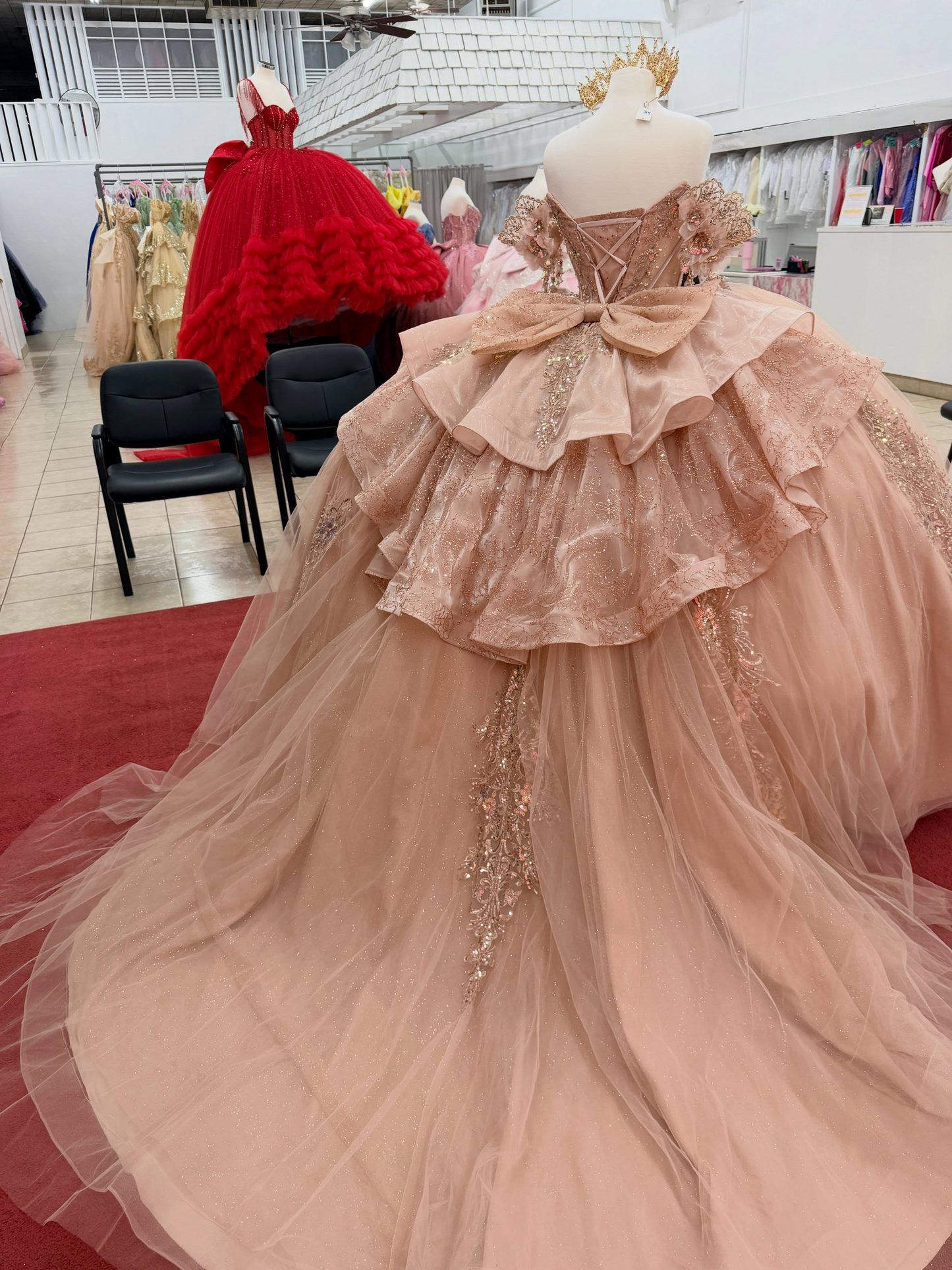 Vestidos de quinceañera con hombros descubiertos, tul princesa, apliques, vestidos de quinceañera HE530