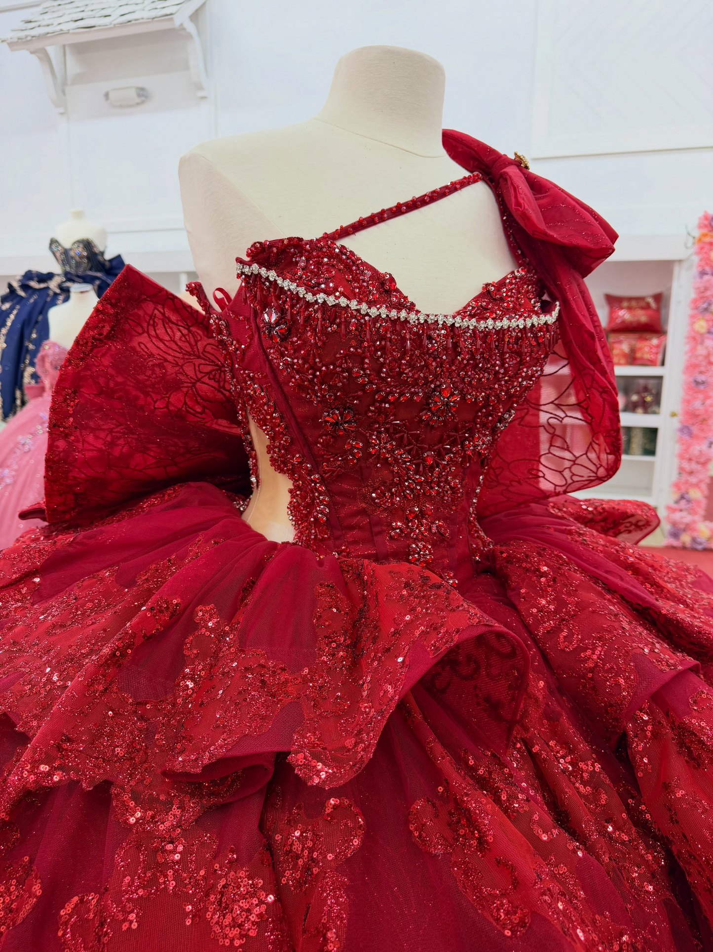Vestidos de quinceañera con hombros descubiertos, tul princesa, apliques, vestidos de quinceañera HE530