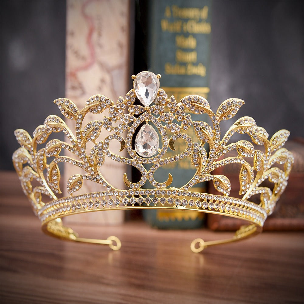 HE296-Crystal Crown for Women Princess Tiaras Rhinestone Wedding Bridal Hair Accessories Sweet 16 Birthday Party Quinceanera Photo Props