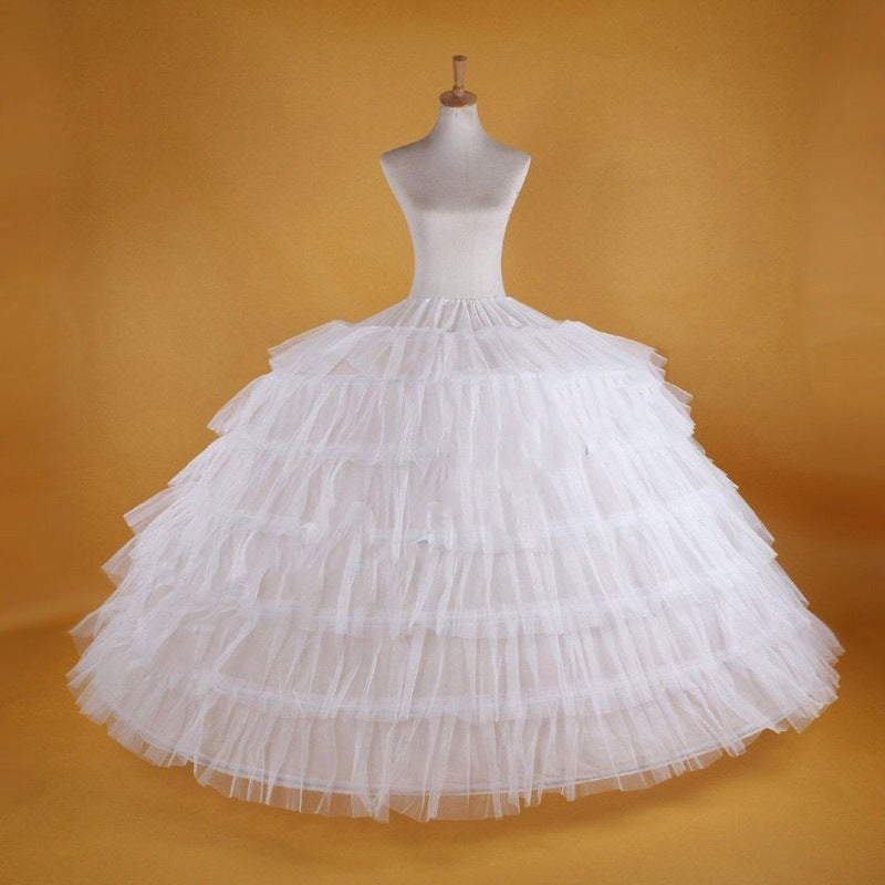 HE289 - Enaguas gigantes hinchadas con 6 anillas de acero para vestidos de quinceañera, de gasa de 6 capas, hasta el suelo.