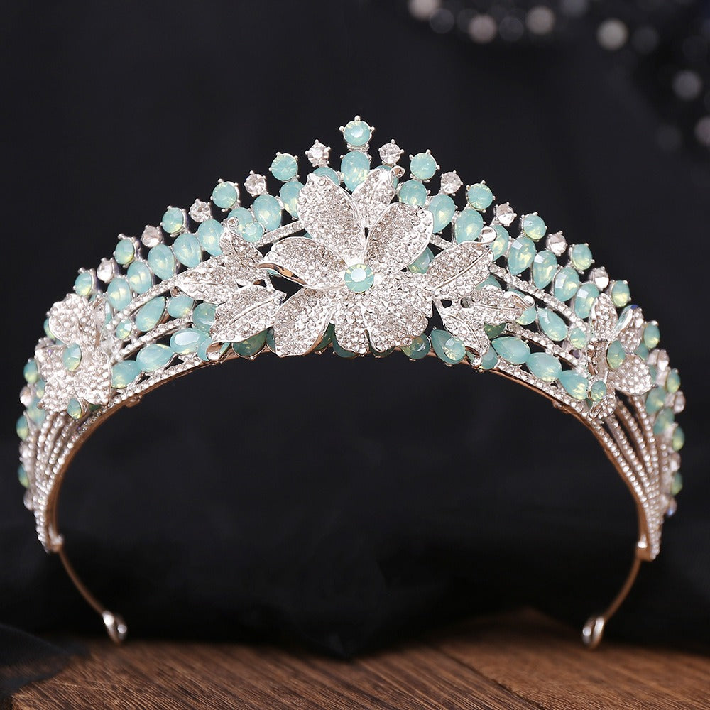 HE297-Women's Crystal Princess Crown Wedding Birthday Prom Bridal Hair Accessories Rhinestone Queen Tiaras Headband