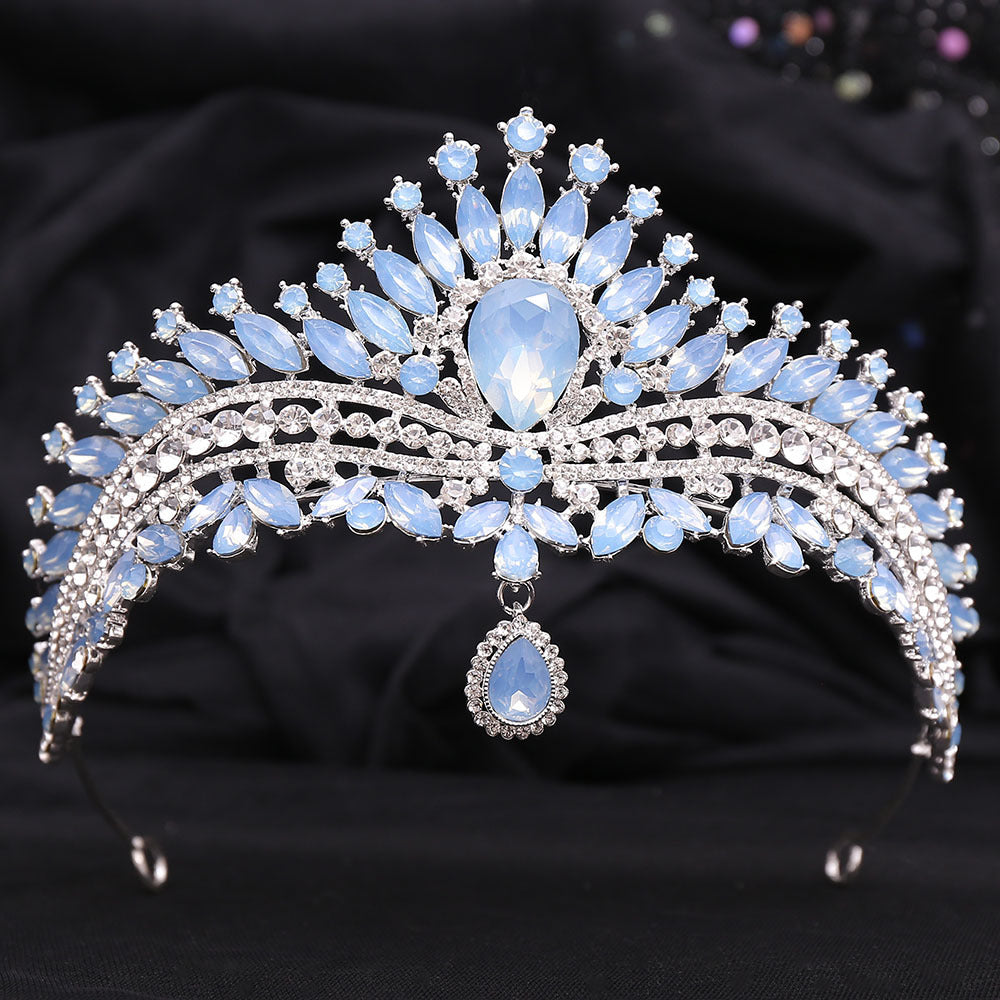 HE300-Crystal Crown for Women Princess Tiaras Rhinestone Bridal Hair Accessories Sweet 16 Birthday Quinceanera Photo Props