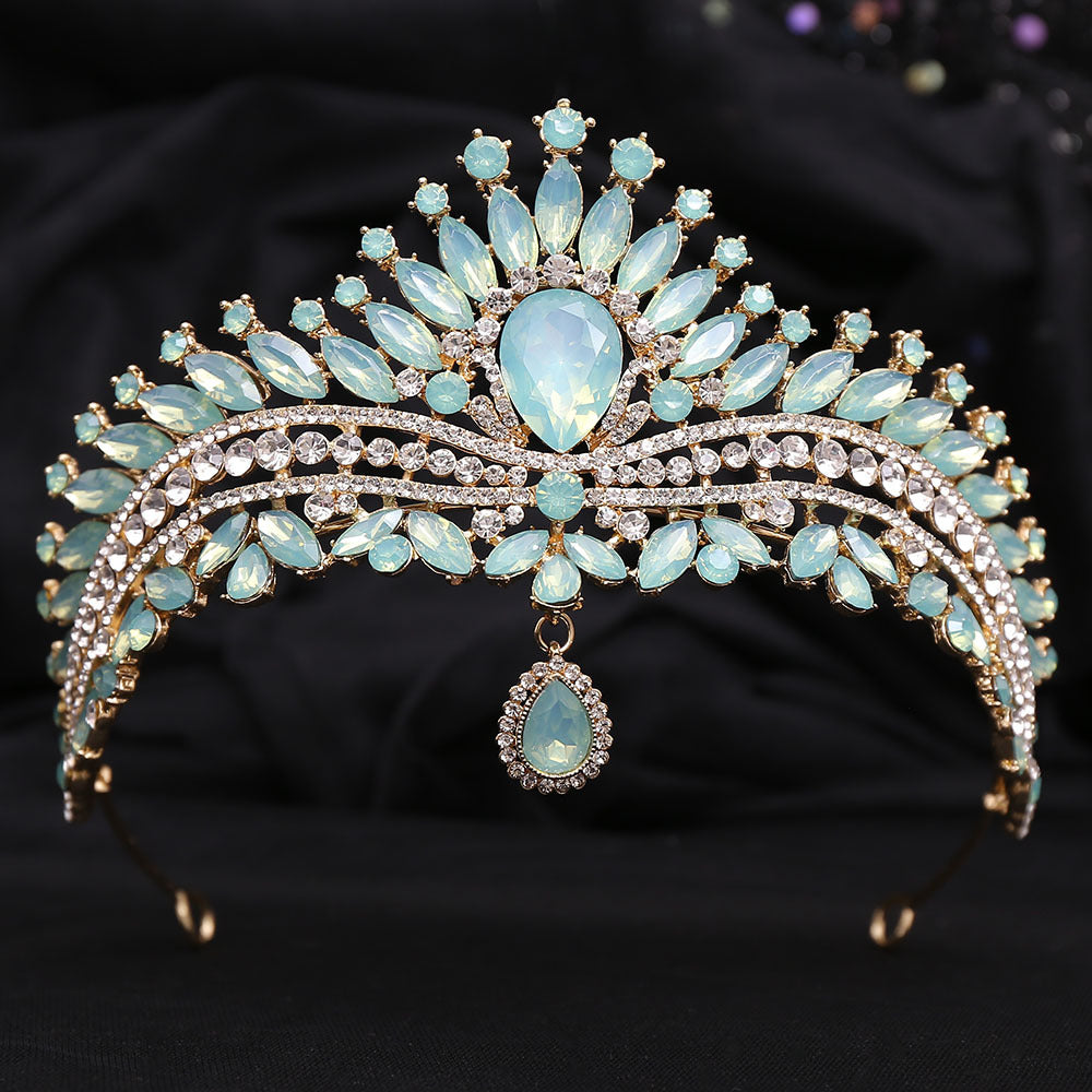 HE300-Crystal Crown for Women Princess Tiaras Rhinestone Bridal Hair Accessories Sweet 16 Birthday Quinceanera Photo Props