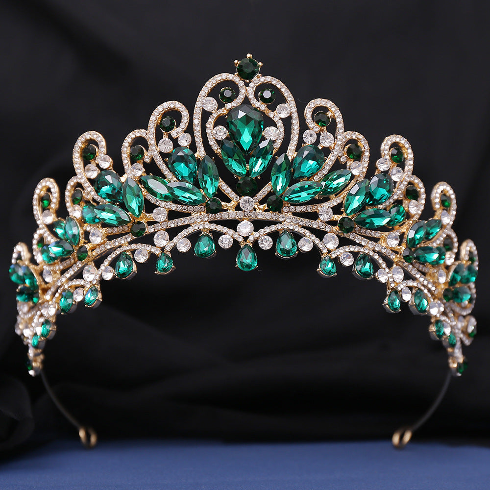 HE302-Sweet 16 Birthday Quinceanera Crowns Crystal Crown for Women Princess Tiaras Rhinestone Queen Headband