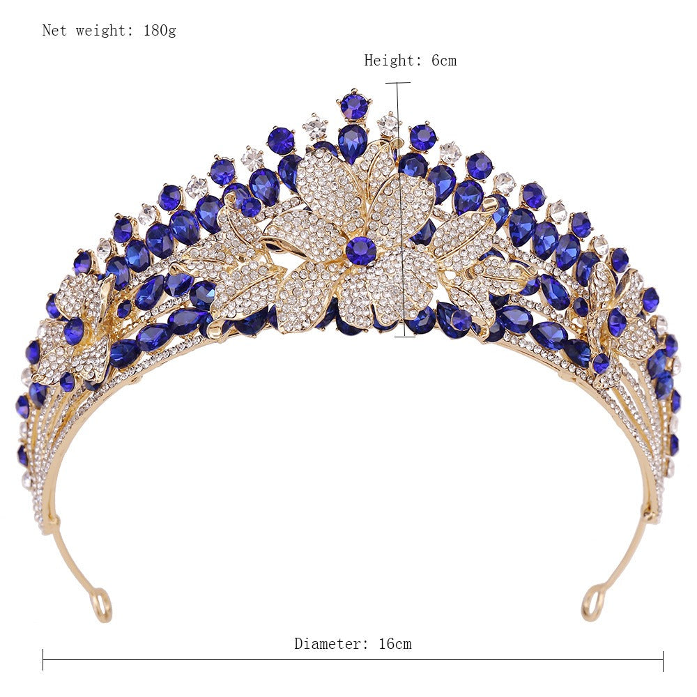HE297-Women's Crystal Princess Crown Wedding Birthday Prom Bridal Hair Accessories Rhinestone Queen Tiaras Headband