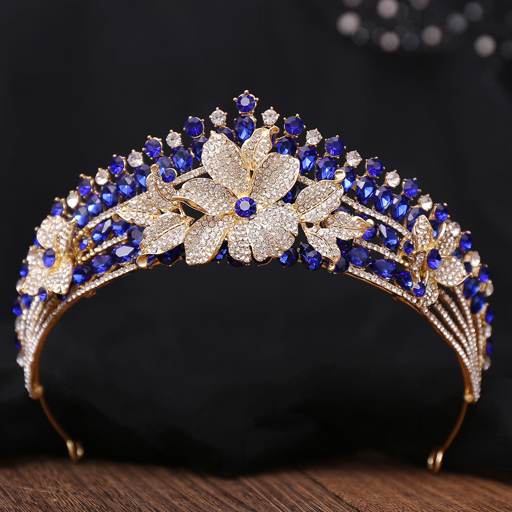 HE297-Women's Crystal Princess Crown Wedding Birthday Prom Bridal Hair Accessories Rhinestone Queen Tiaras Headband