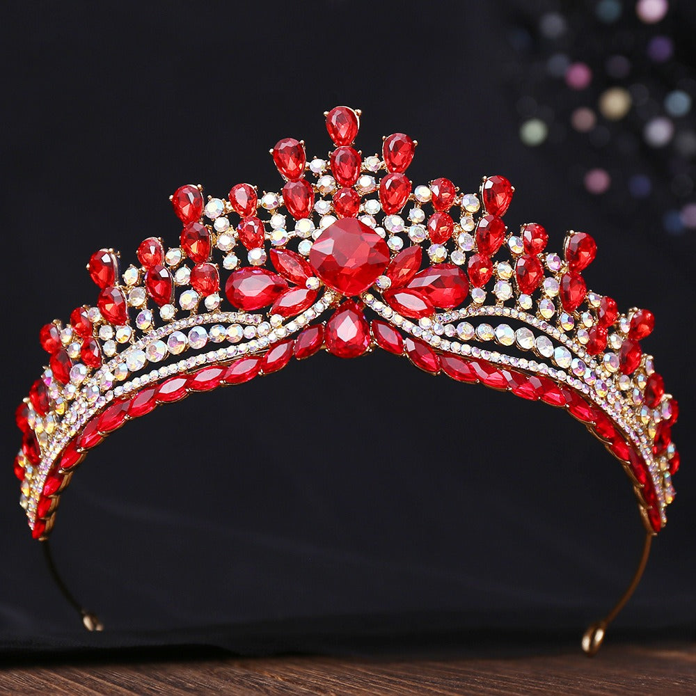HE295-Corona de princesa de cristal con diamantes de imitación, tiara de reina, diadema para boda, cumpleaños, graduación, accesorios para el cabello de novia para mujer