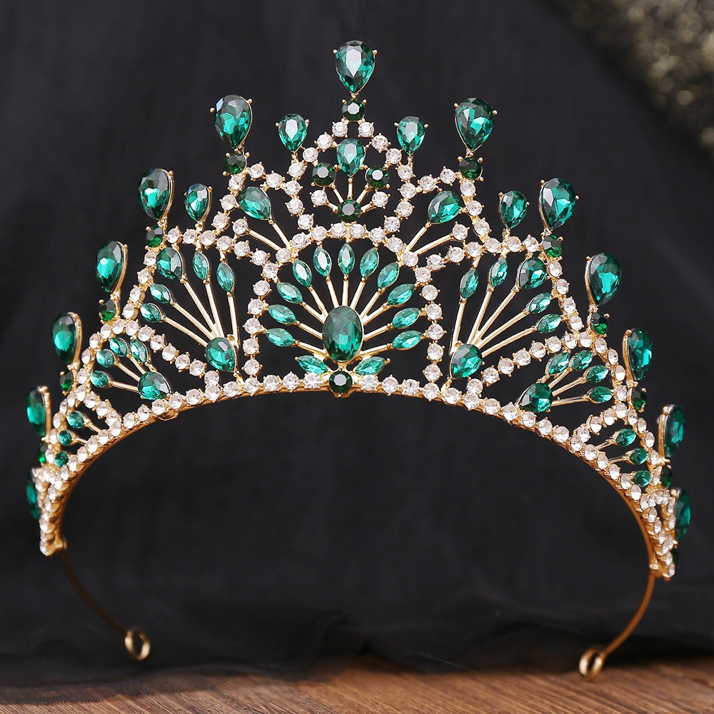 HE292-Crystal Princess Crown for Women Tiaras Rhinestone Queen Headband Wedding Birthday Prom Bridal Hair Accessories