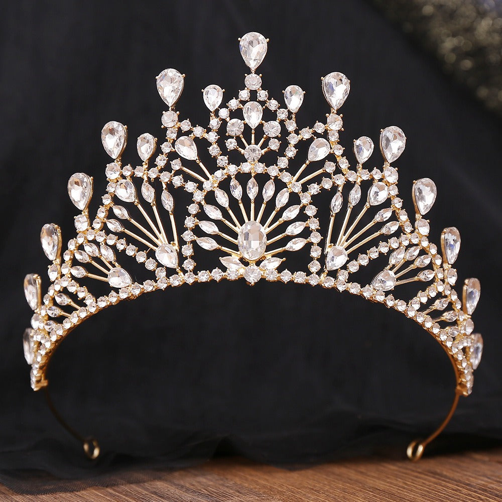 HE292-Crystal Princess Crown for Women Tiaras Rhinestone Queen Headband Wedding Birthday Prom Bridal Hair Accessories