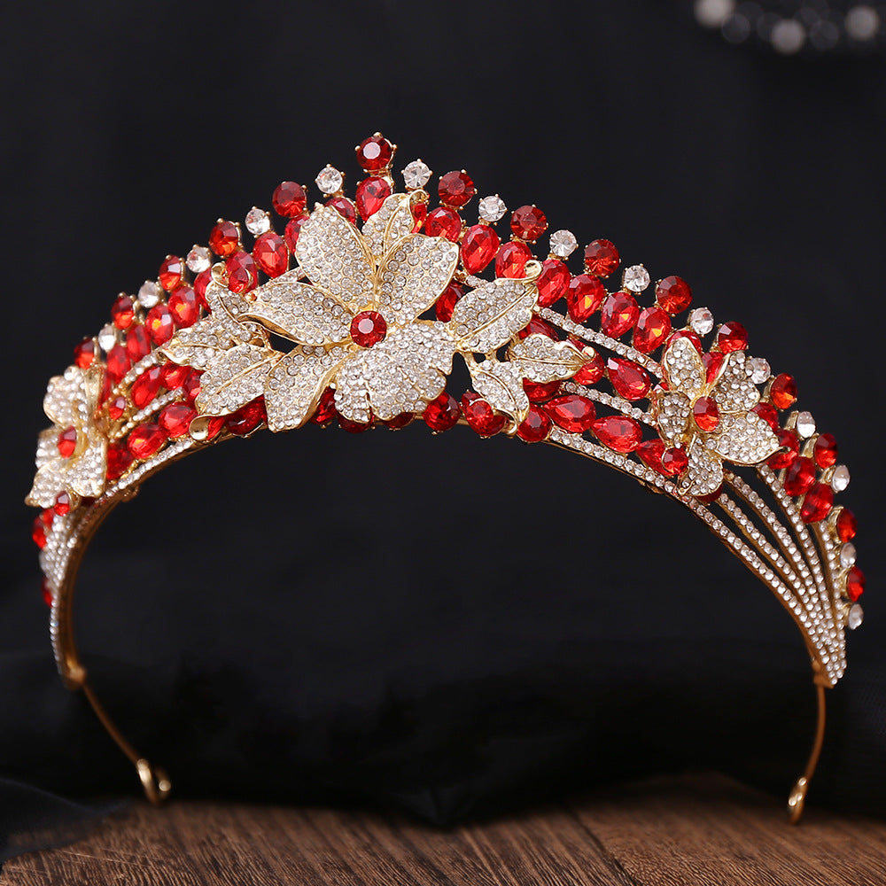HE297-Women's Crystal Princess Crown Wedding Birthday Prom Bridal Hair Accessories Rhinestone Queen Tiaras Headband