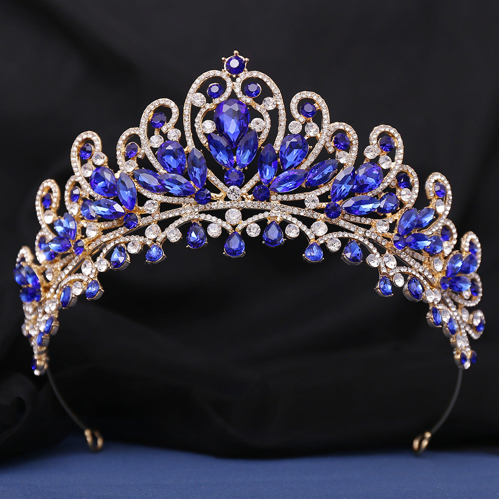 HE302-Sweet 16 Birthday Quinceanera Crowns Crystal Crown for Women Princess Tiaras Rhinestone Queen Headband
