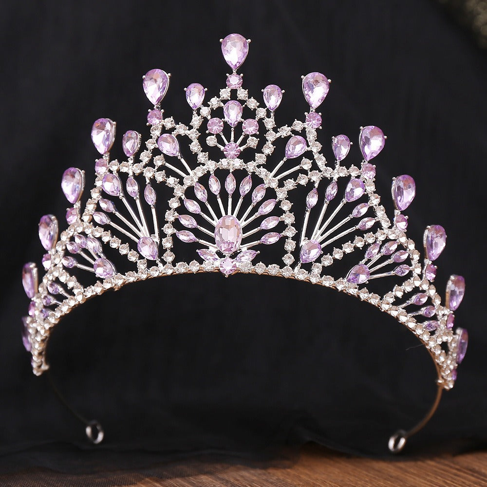 HE292-Crystal Princess Crown for Women Tiaras Rhinestone Queen Headband Wedding Birthday Prom Bridal Hair Accessories