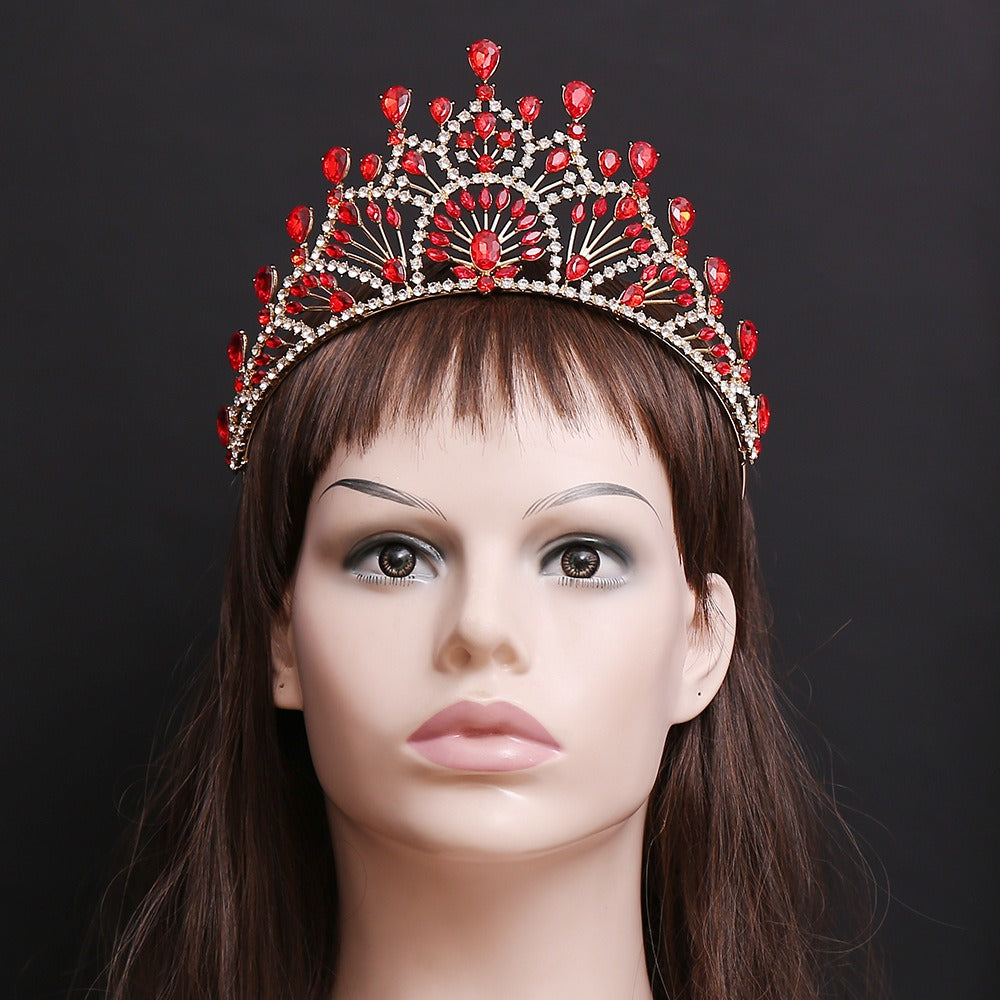 HE292-Crystal Princess Crown for Women Tiaras Rhinestone Queen Headband Wedding Birthday Prom Bridal Hair Accessories