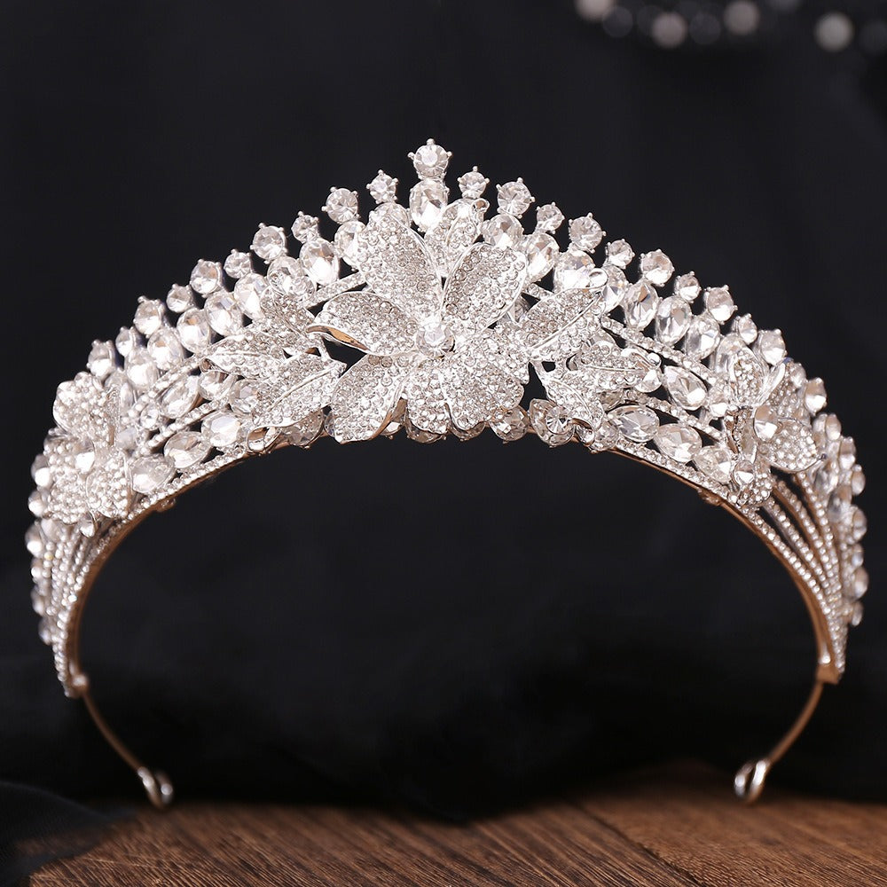 HE297-Women's Crystal Princess Crown Wedding Birthday Prom Bridal Hair Accessories Rhinestone Queen Tiaras Headband