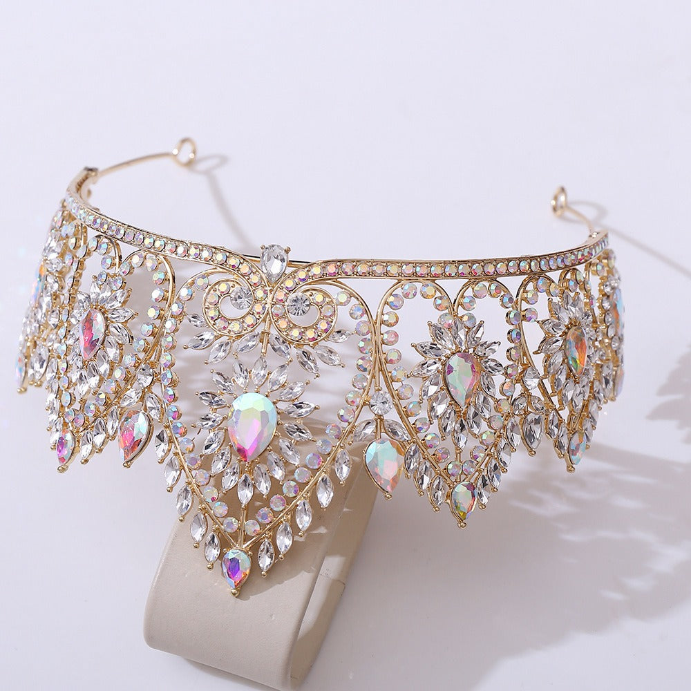 Crystal Crown for Women Princess Tiaras Rhinestone Sweet 16 Quinceanera Props HE291