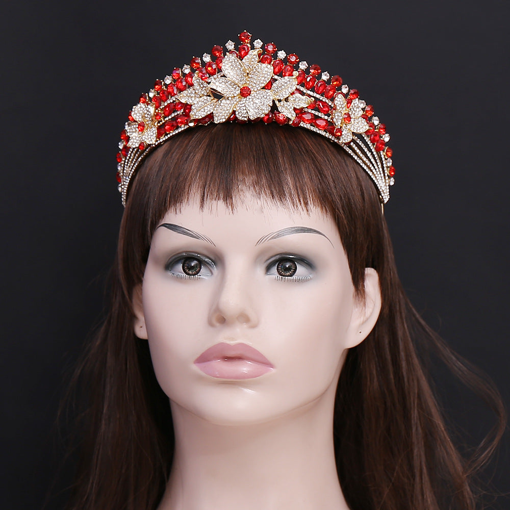 HE297-Women's Crystal Princess Crown Wedding Birthday Prom Bridal Hair Accessories Rhinestone Queen Tiaras Headband