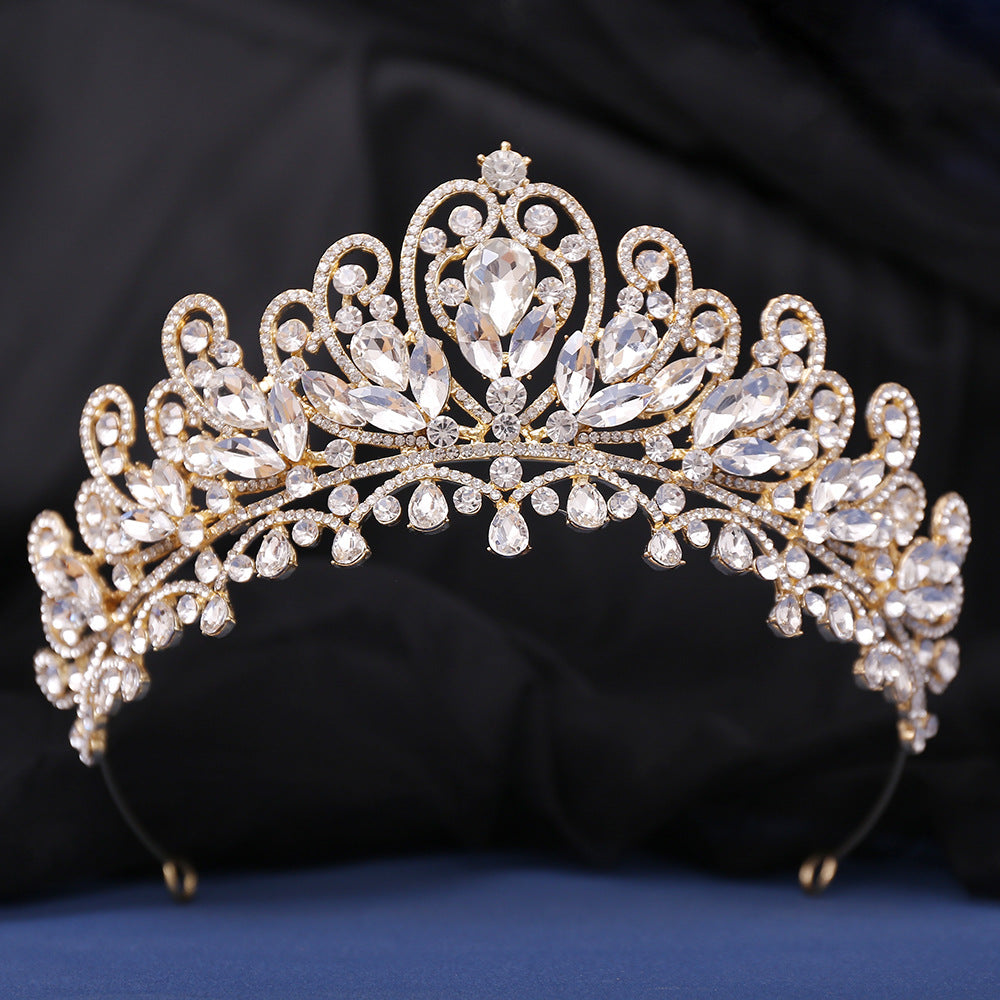 HE302-Sweet 16 Birthday Quinceanera Crowns Crystal Crown for Women Princess Tiaras Rhinestone Queen Headband