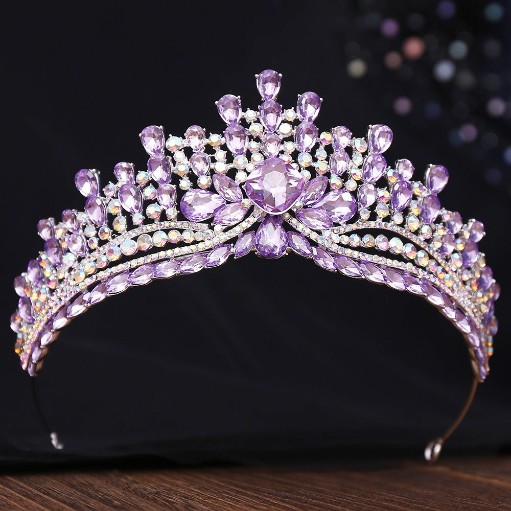 HE295-Corona de princesa de cristal con diamantes de imitación, tiara de reina, diadema para boda, cumpleaños, graduación, accesorios para el cabello de novia para mujer