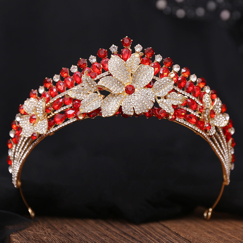 HE297-Women's Crystal Princess Crown Wedding Birthday Prom Bridal Hair Accessories Rhinestone Queen Tiaras Headband
