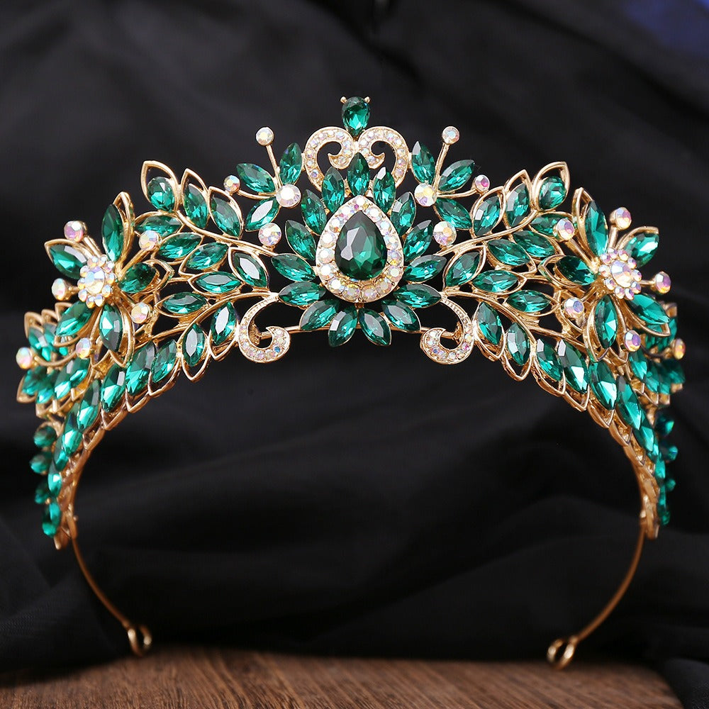 HE306-Women's Crystal Crown Princess Tiaras Rhinestone Wedding Bridal Hair Accessories Sweet 16 Birthday Prom Party Queen Headband